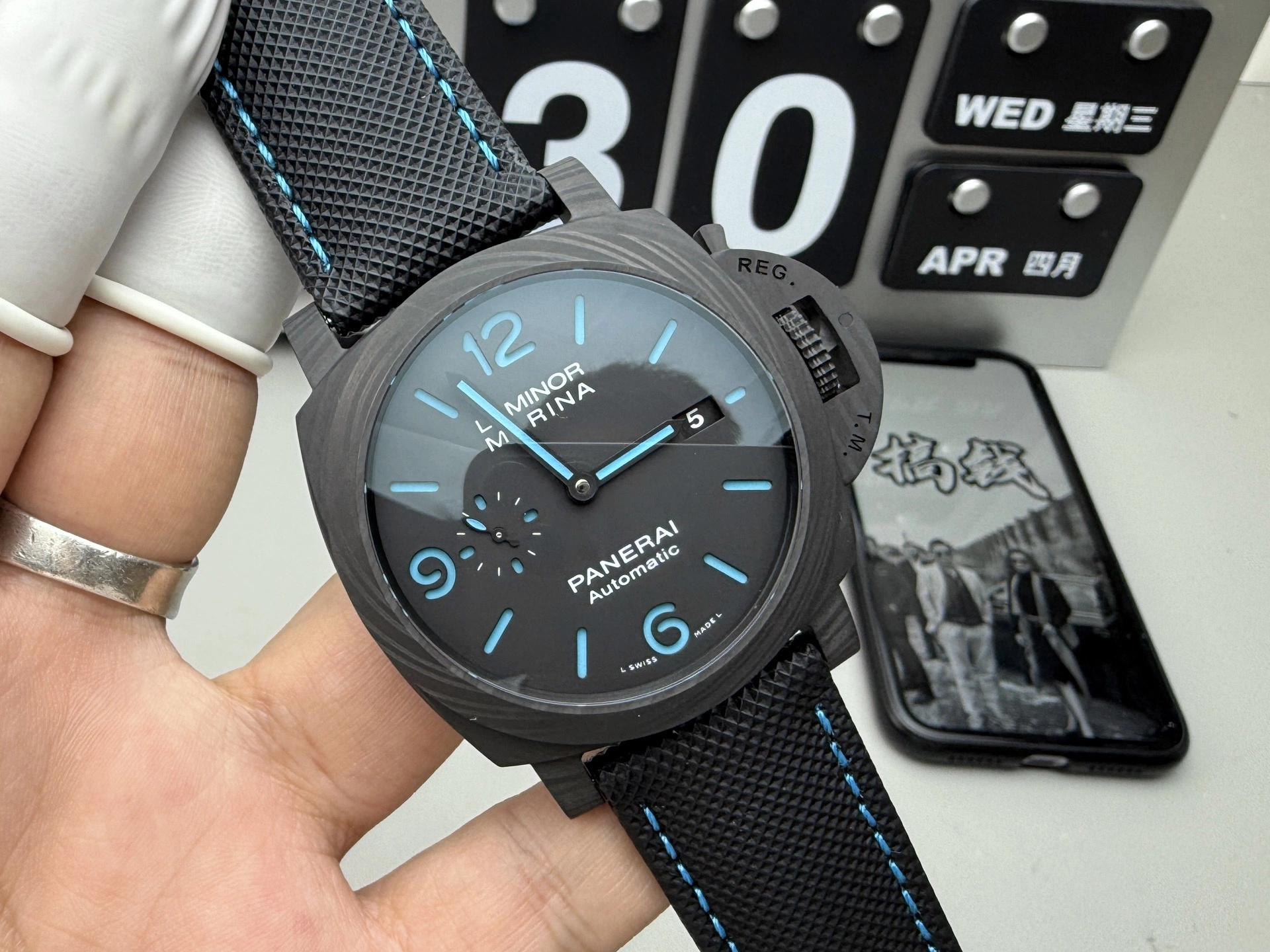 TechFriendly CBD Factory Panerai Luminor Marina Carbotech 44mm PAM01661 1:1 Super Clone – DDP.9010 Movement 379